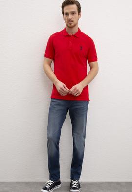 Erkek Kırmızı Basic Polo Yaka Tişört - 50222632048