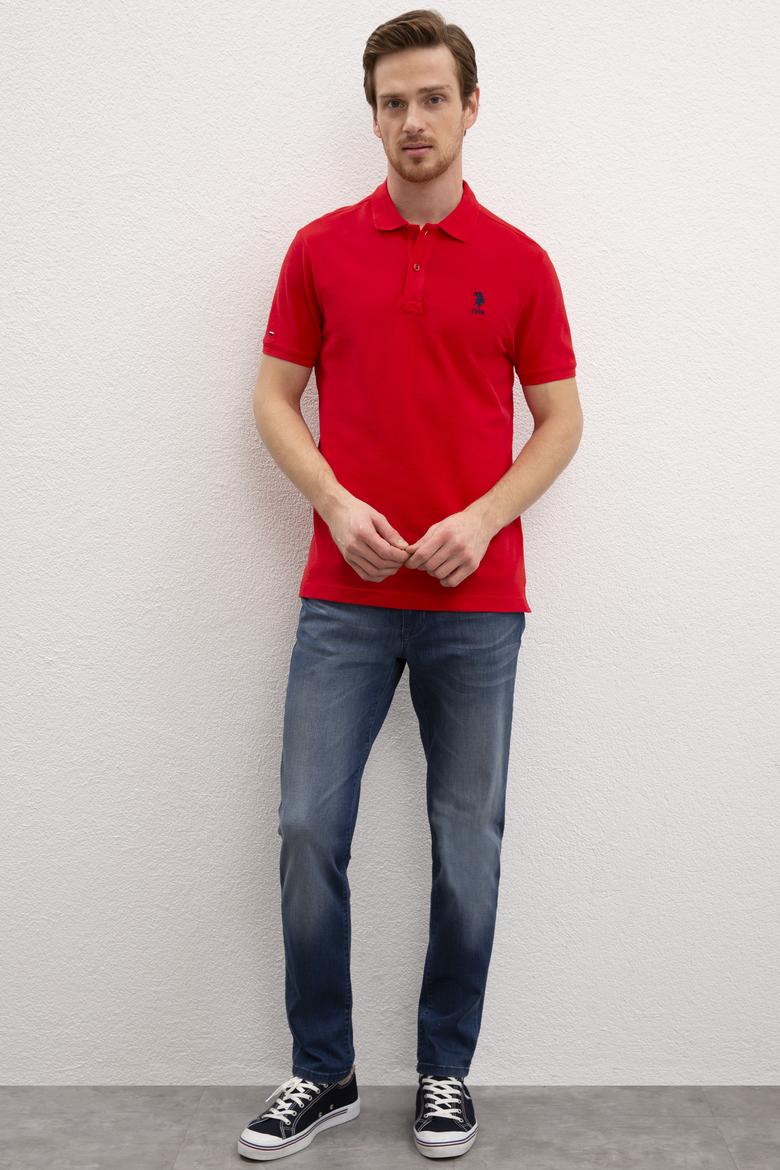 Erkek Kırmızı Basic Polo Yaka Tişört - 50222632048