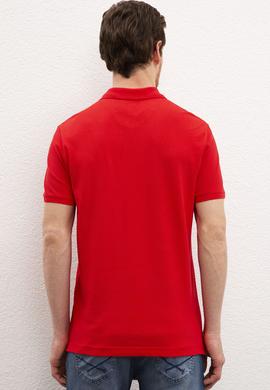Erkek Kırmızı Basic Polo Yaka Tişört - 50222632048