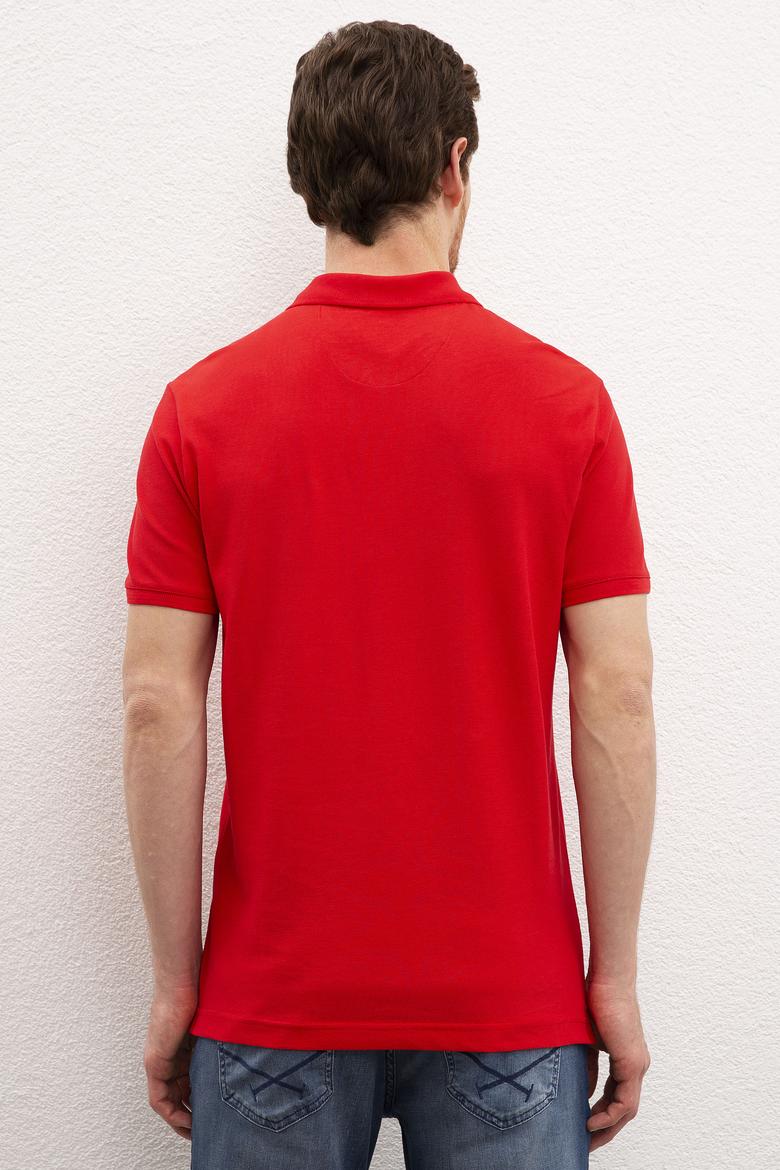 Erkek Kırmızı Basic Polo Yaka Tişört - 50222632048
