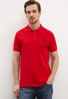 Erkek Kırmızı Basic Polo Yaka Tişört - 50222632048