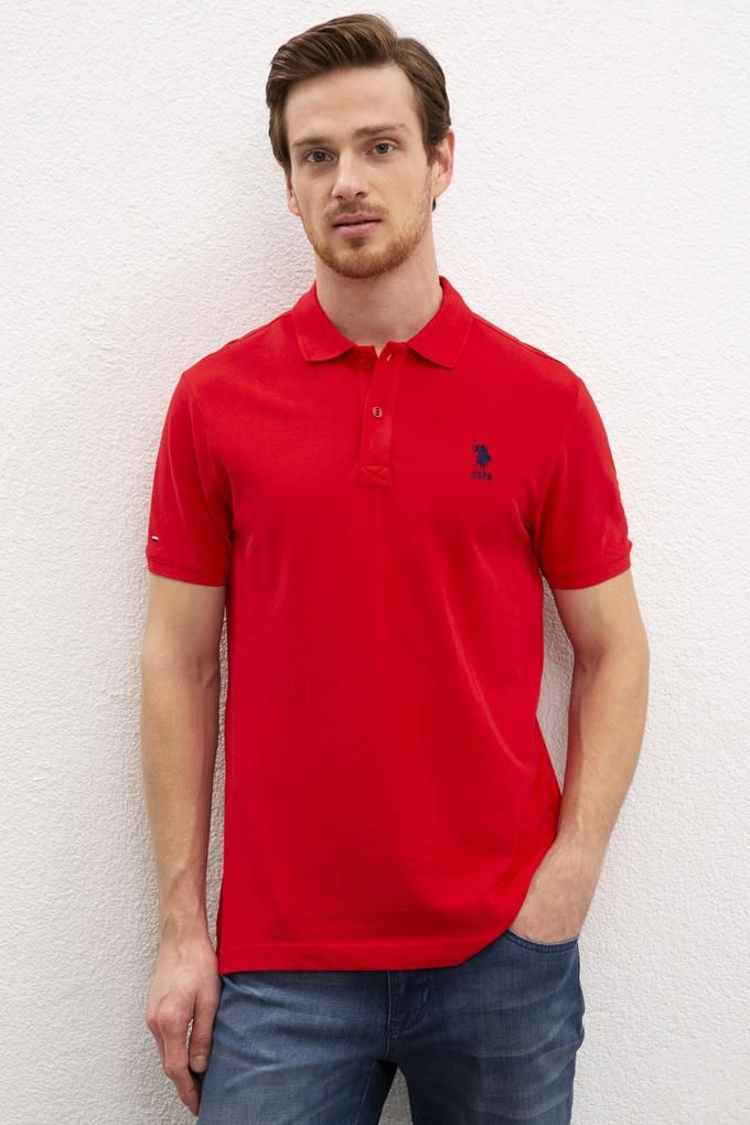 Erkek Kırmızı Basic Polo Yaka Tişört