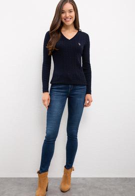 Kadın Lacivert Basic Kazak - 50224708004