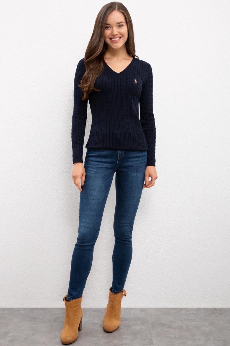 Kadın Lacivert Basic Kazak - 50224708004