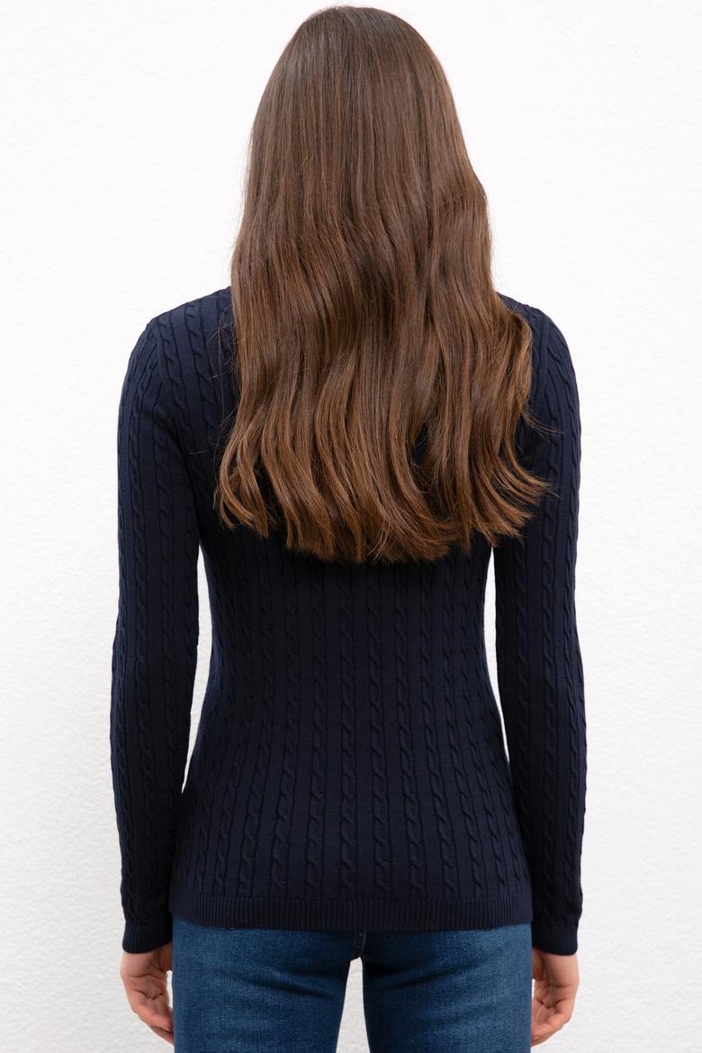 Kadın Lacivert Basic Kazak - 50224708004