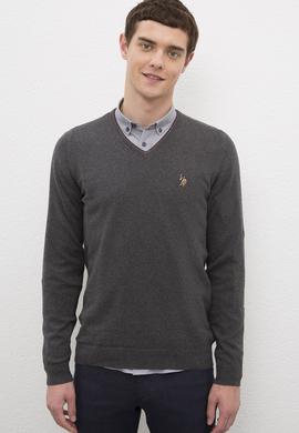 Erkek Antrasit Basic Kazak - 50224747019