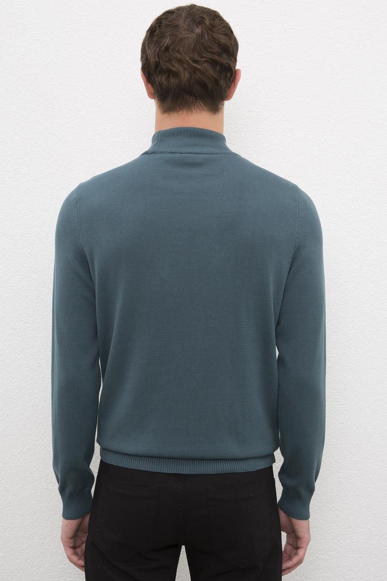 Erkek Petrol Balıkçı Yaka Triko Kazak Basic - 50224889051