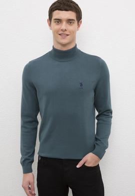 Erkek Petrol Balıkçı Yaka Triko Kazak Basic - 50224889051