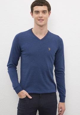 Erkek İndigo Basic Kazak - 50224747055