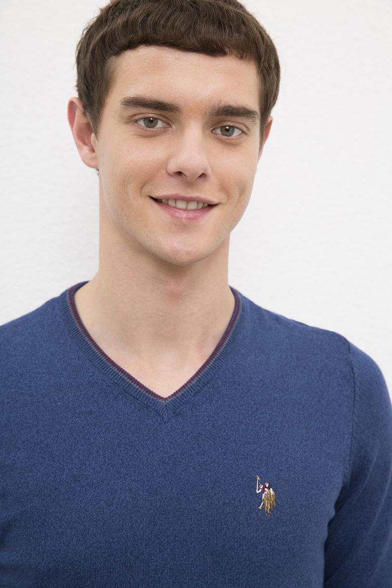 Erkek İndigo Basic Kazak - 50224747055