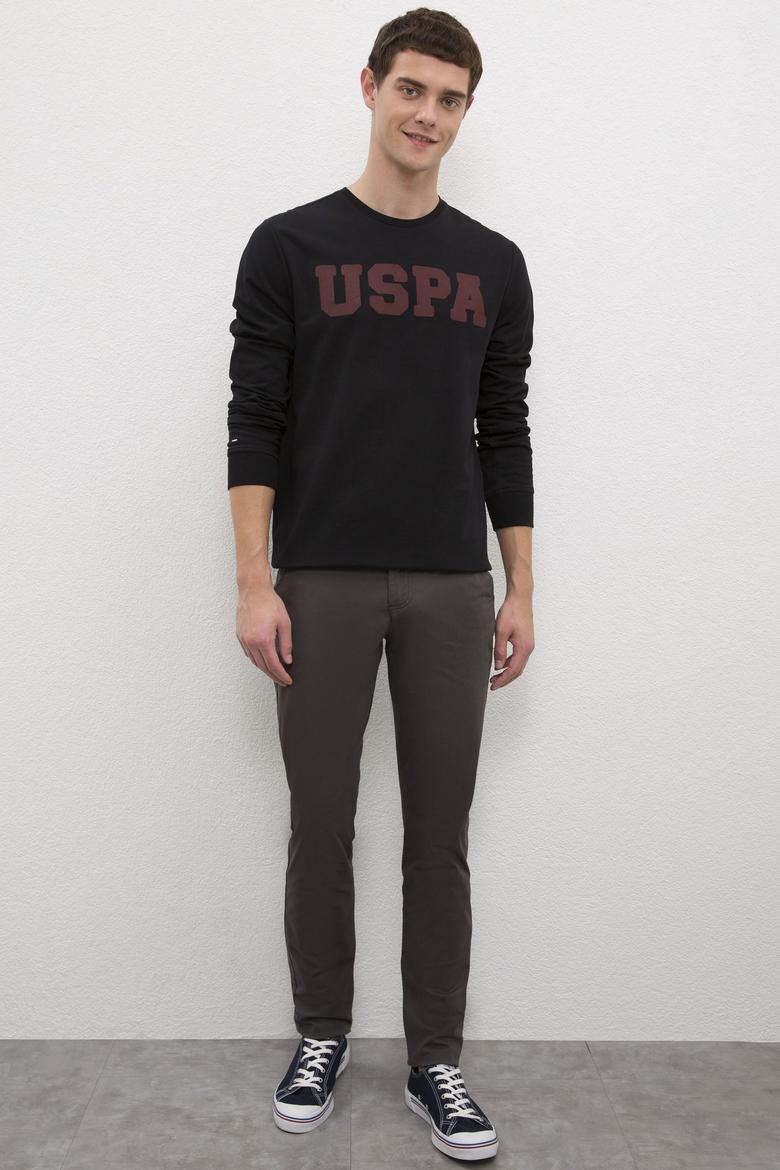 Erkek Siyah Bisiklet Yaka Sweatshirt Basic - 50225478044