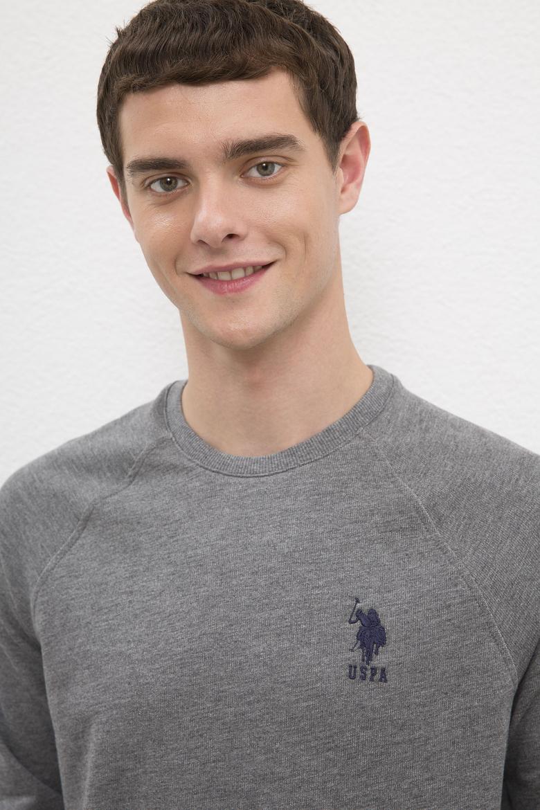 Erkek Antrasit Melanj Basic Sweatshirt - 50225343055