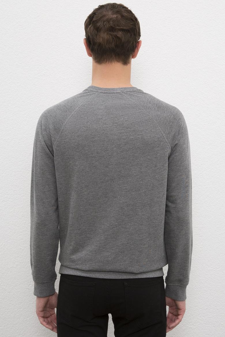 Erkek Antrasit Melanj Basic Sweatshirt - 50225343055