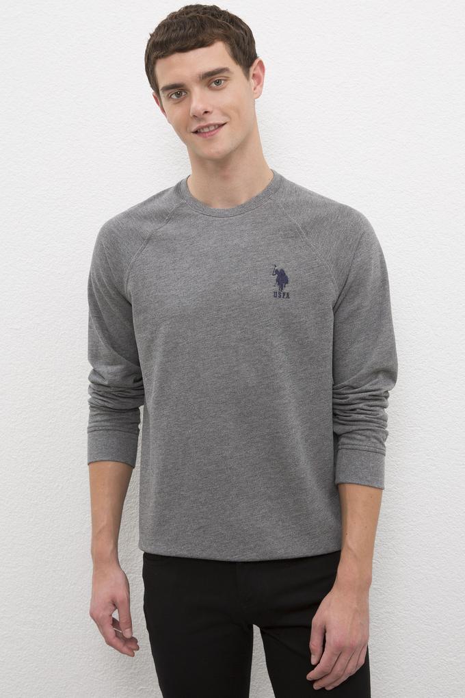 Erkek Antrasit Melanj Basic Sweatshirt