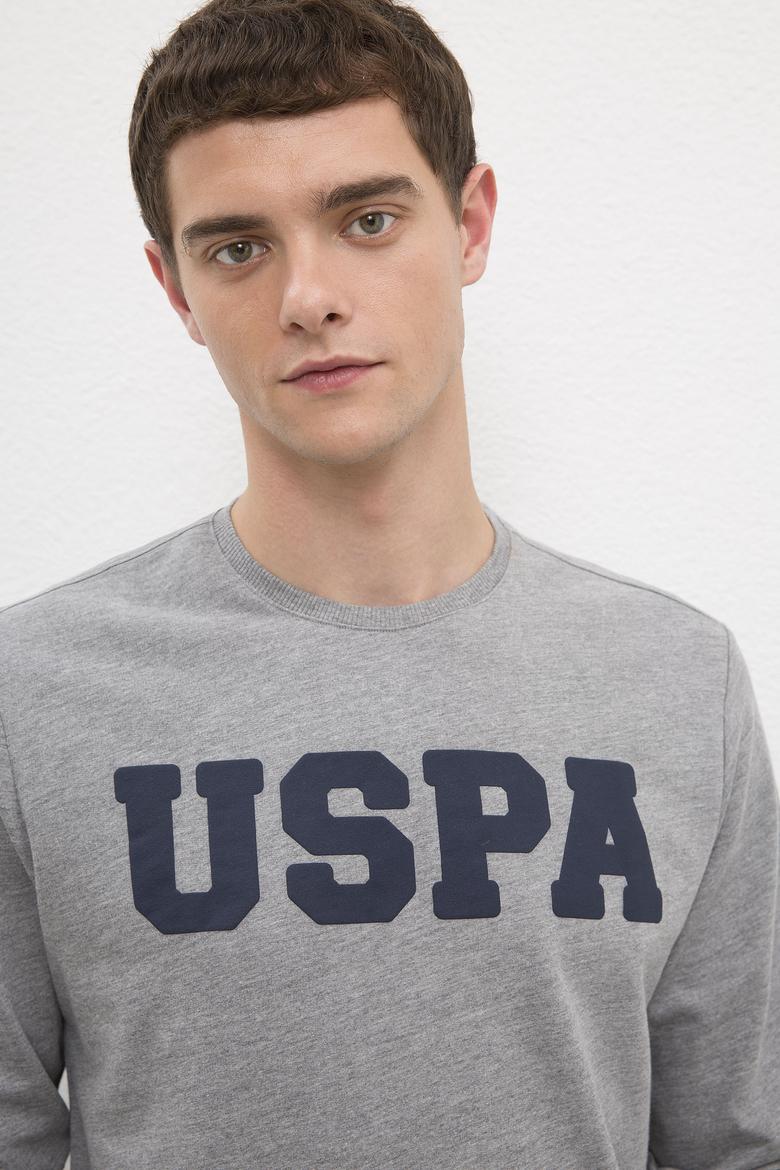 Erkek Gri Melanj Basic Sweatshirt - 50225478034