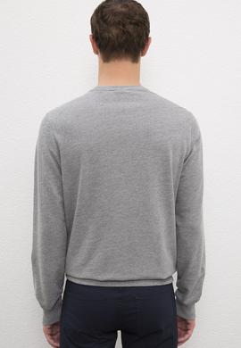 Erkek Gri Melanj Basic Sweatshirt - 50225478034