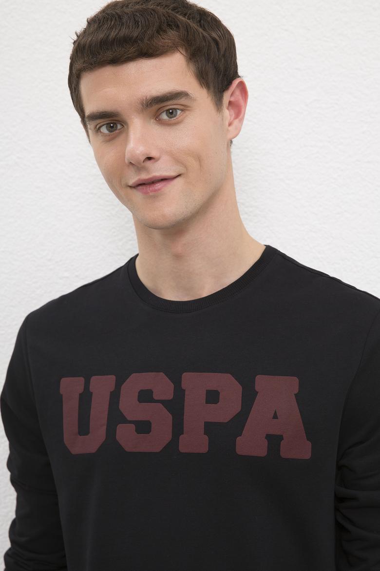 Erkek Siyah Bisiklet Yaka Sweatshirt Basic - 50225478044