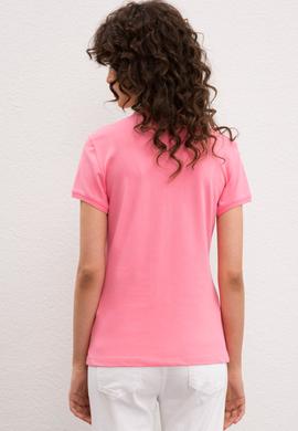 Kadın Pembe Basic Polo Yaka Tişört - 50217591138