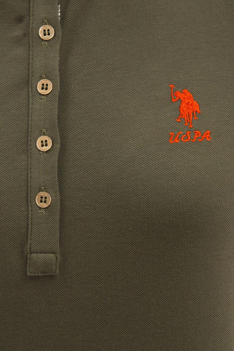 Kadın Koyu Haki Basic Polo Yaka Tişört - 50217591019