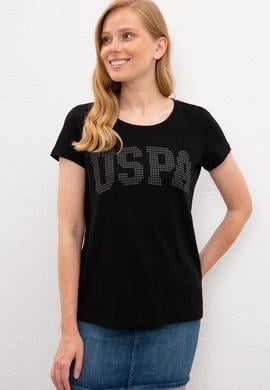 Kadın Siyah Bisiklet Yaka T-Shirt - 50219882060