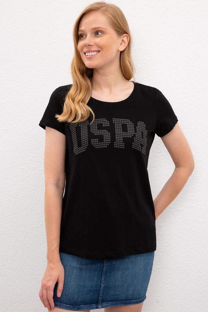 Kadın Siyah Bisiklet Yaka T-Shirt