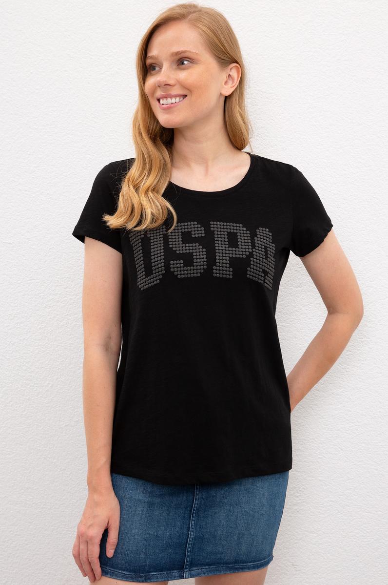 Kadın Siyah Bisiklet Yaka T-Shirt