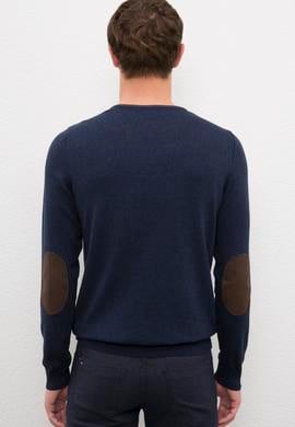 Erkek Lacivert V-Yaka Triko Kazak Basic - 50224747001