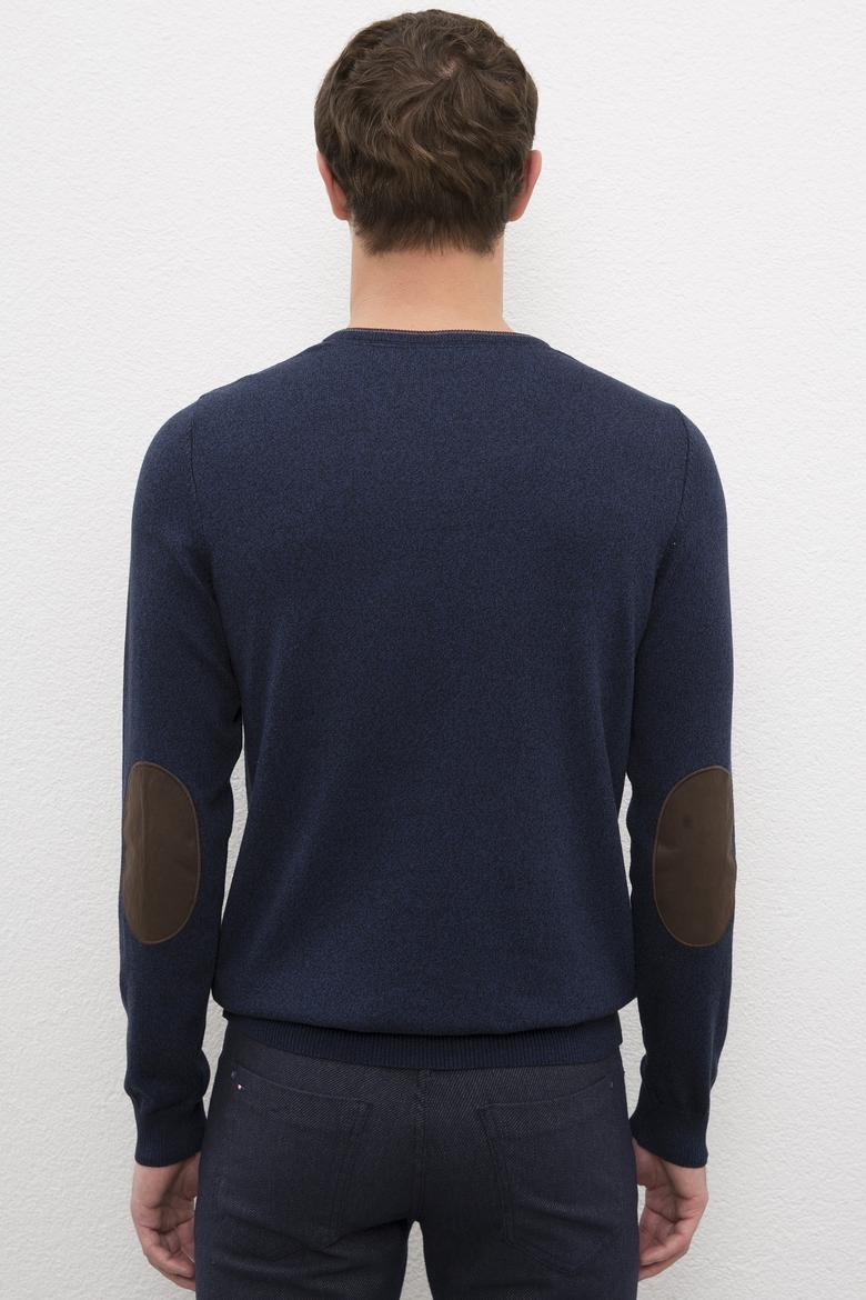 Erkek Lacivert V-Yaka Triko Kazak Basic - 50224747001