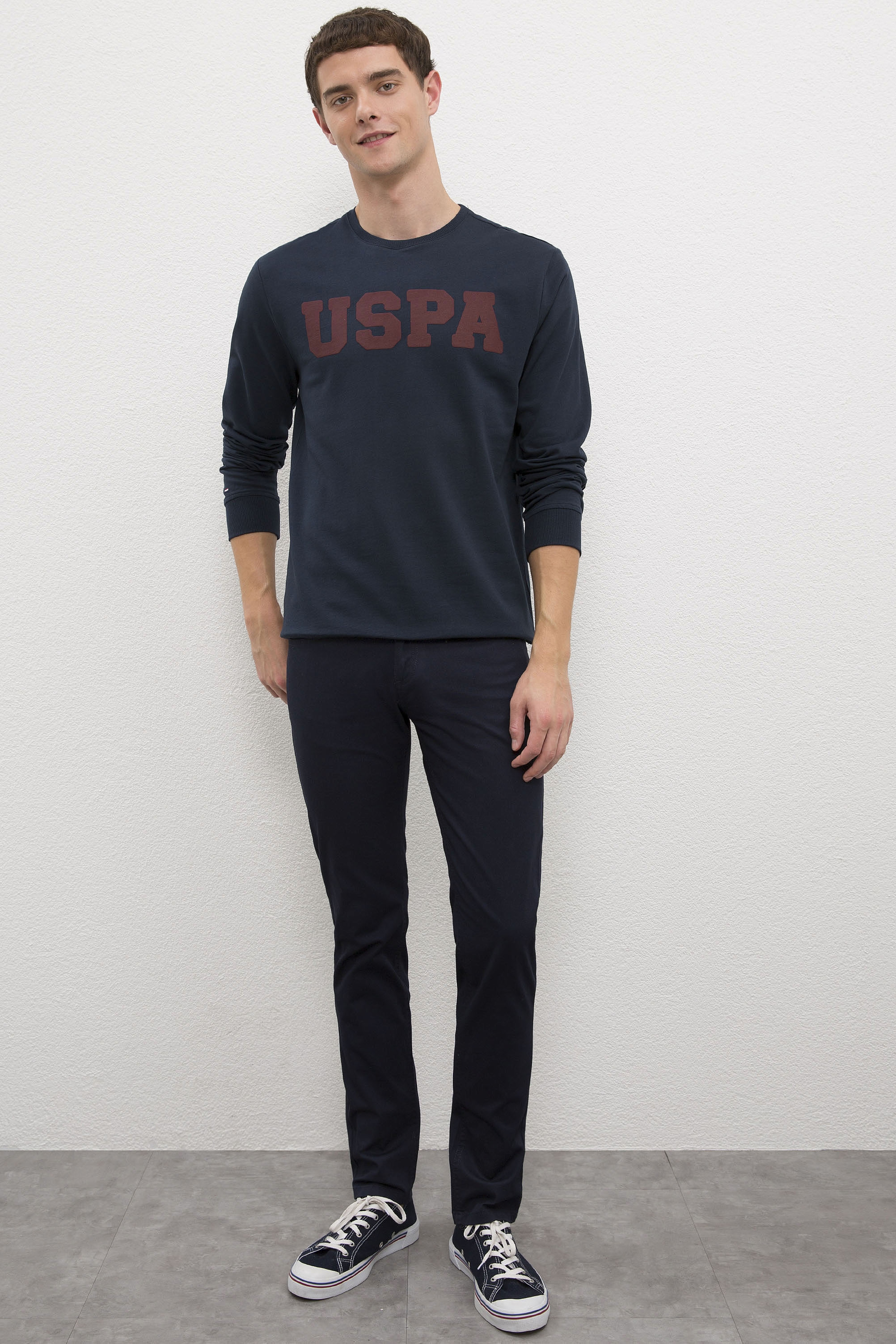 Erkek Lacivert Basic Sweatshirt - Image 4