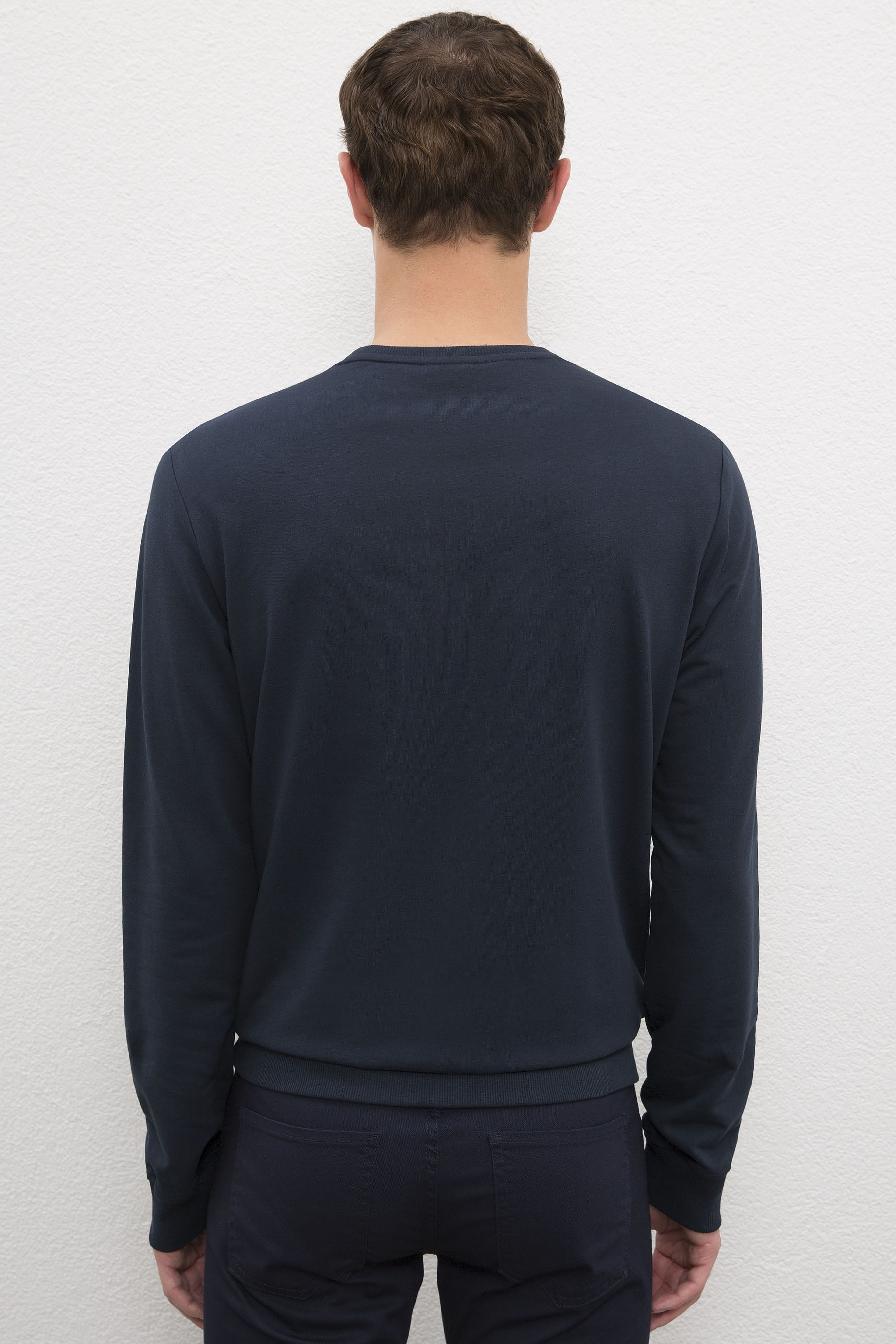 Erkek Lacivert Basic Sweatshirt