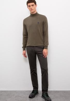 Erkek Koyu Haki Melanj Basic Kazak - 50224889063