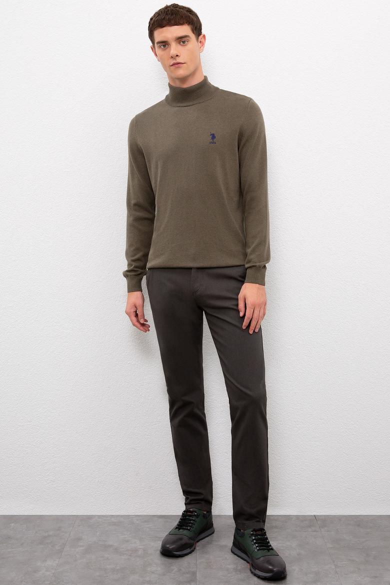 Erkek Koyu Haki Melanj Basic Kazak - 50224889063