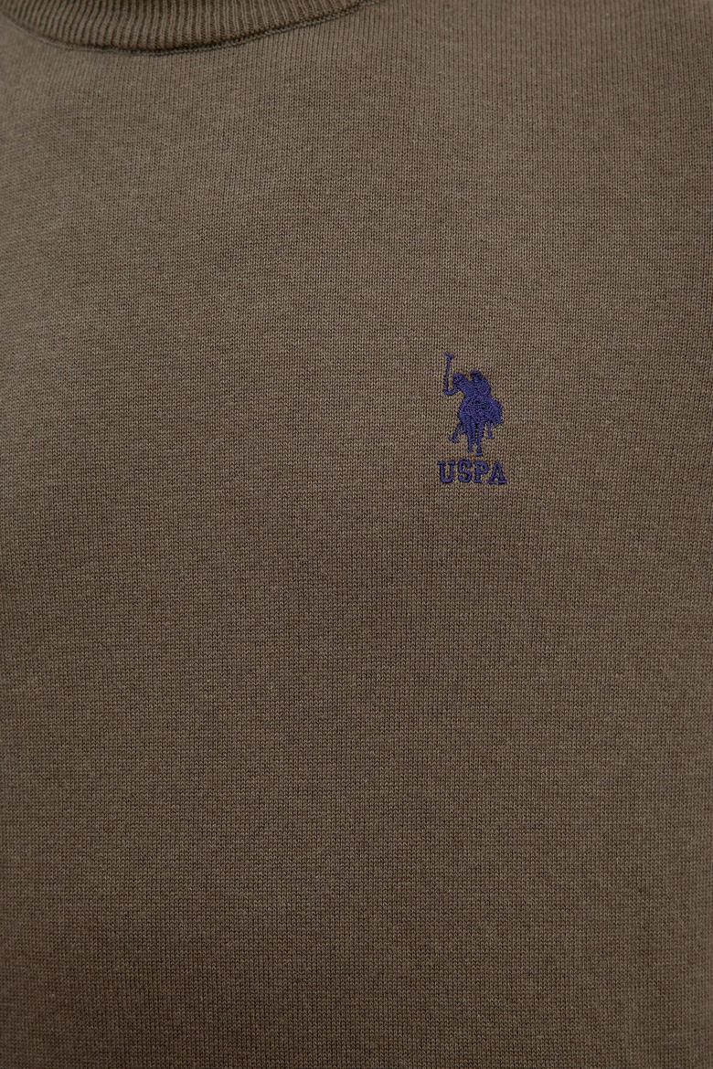 Erkek Koyu Haki Melanj Basic Kazak - 50224889063