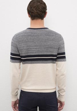 Erkek Krem Bisiklet Yaka Triko Kazak - 50223880012