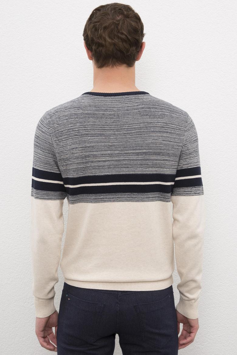 Erkek Krem Bisiklet Yaka Triko Kazak - 50223880012