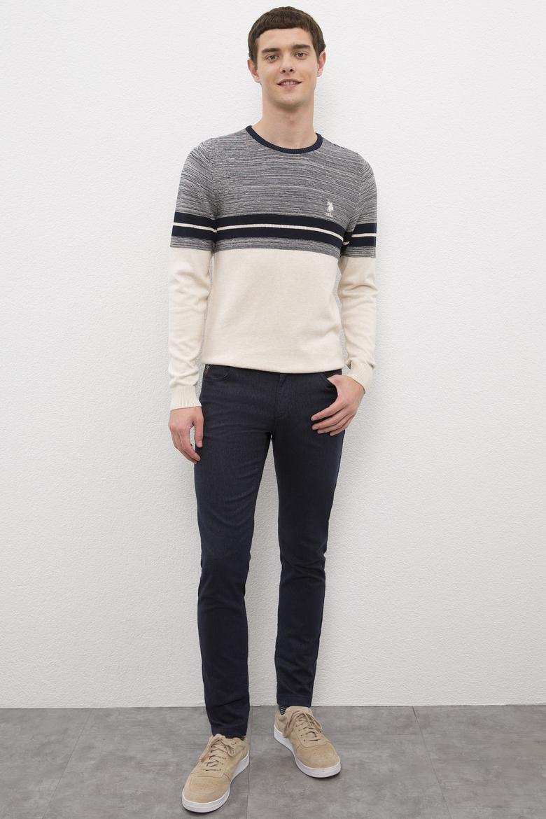 Erkek Krem Bisiklet Yaka Triko Kazak - 50223880012