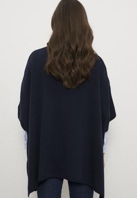 Kadın Lacivert Triko Panço - 50223975005