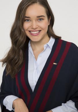 Kadın Lacivert Triko Panço - 50223975005