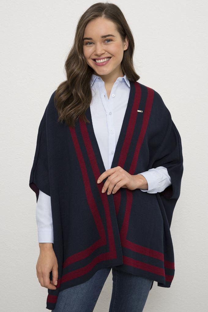 Kadın Lacivert Triko Panço