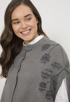 Kadın Gri Triko Panço - 50206887004