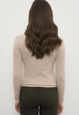 Kadın Beyaz Triko Kazak Basic - 50226698029