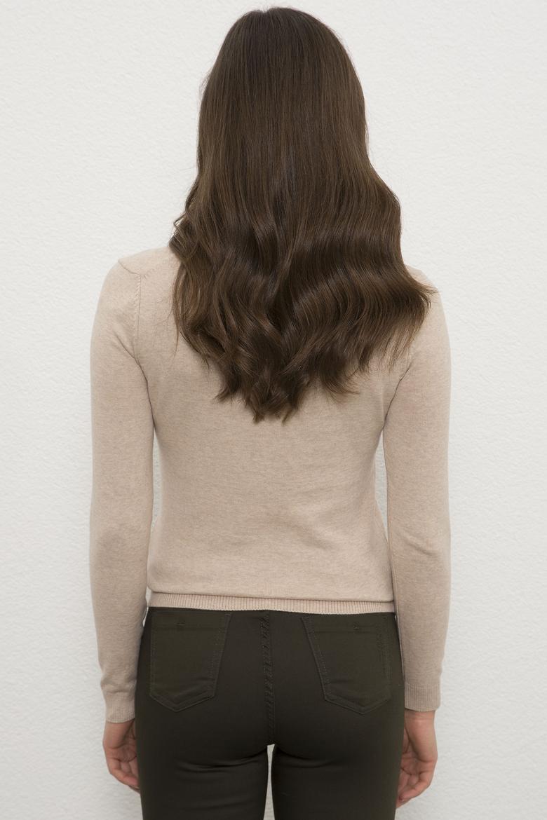 Kadın Beyaz Triko Kazak Basic - 50226698029