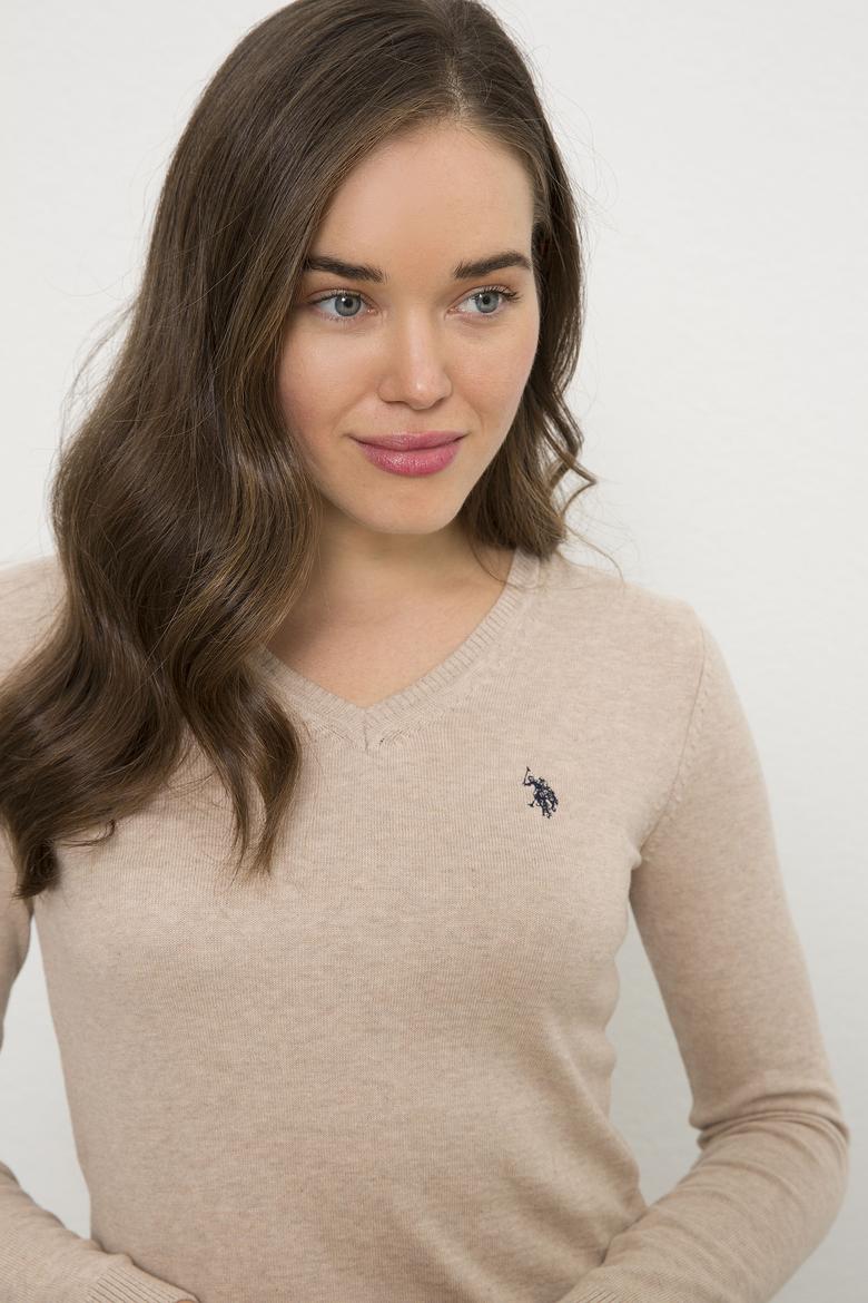 Kadın Beyaz Triko Kazak Basic - 50226698029