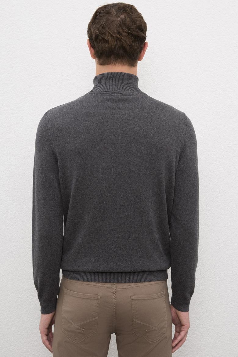 Erkek Antrasit Melanj Basic Kazak - 50224728034