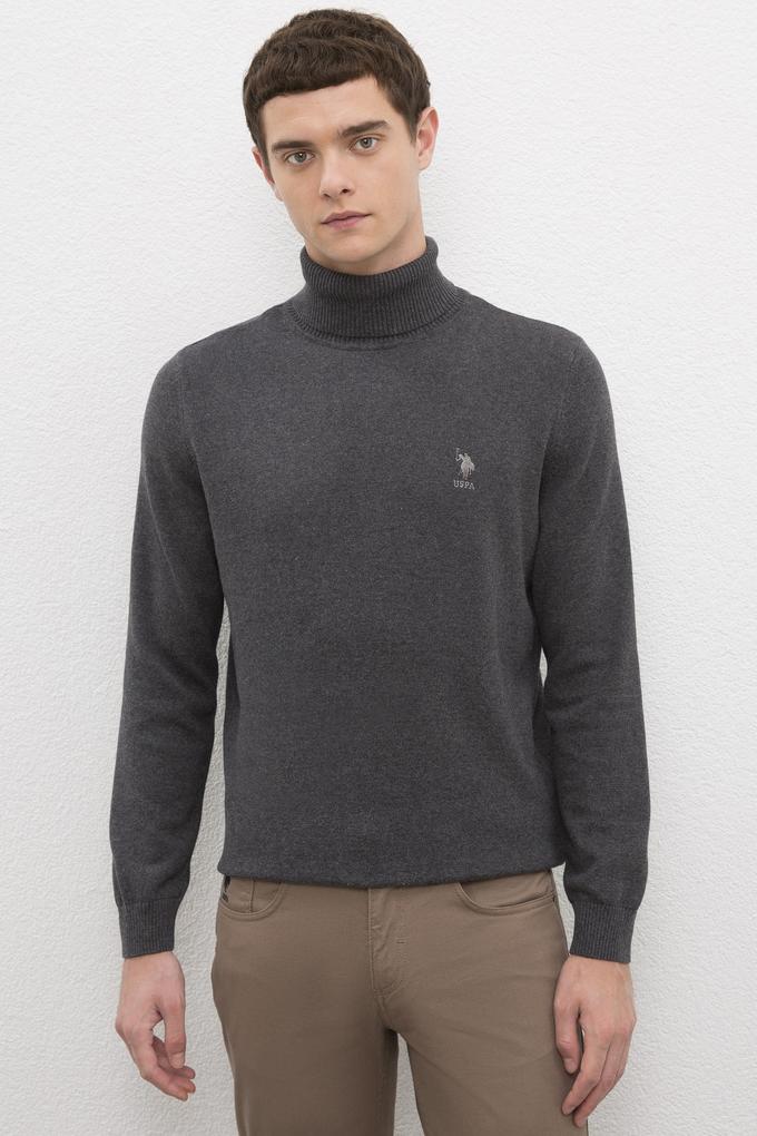 Erkek Antrasit Melanj Basic Kazak