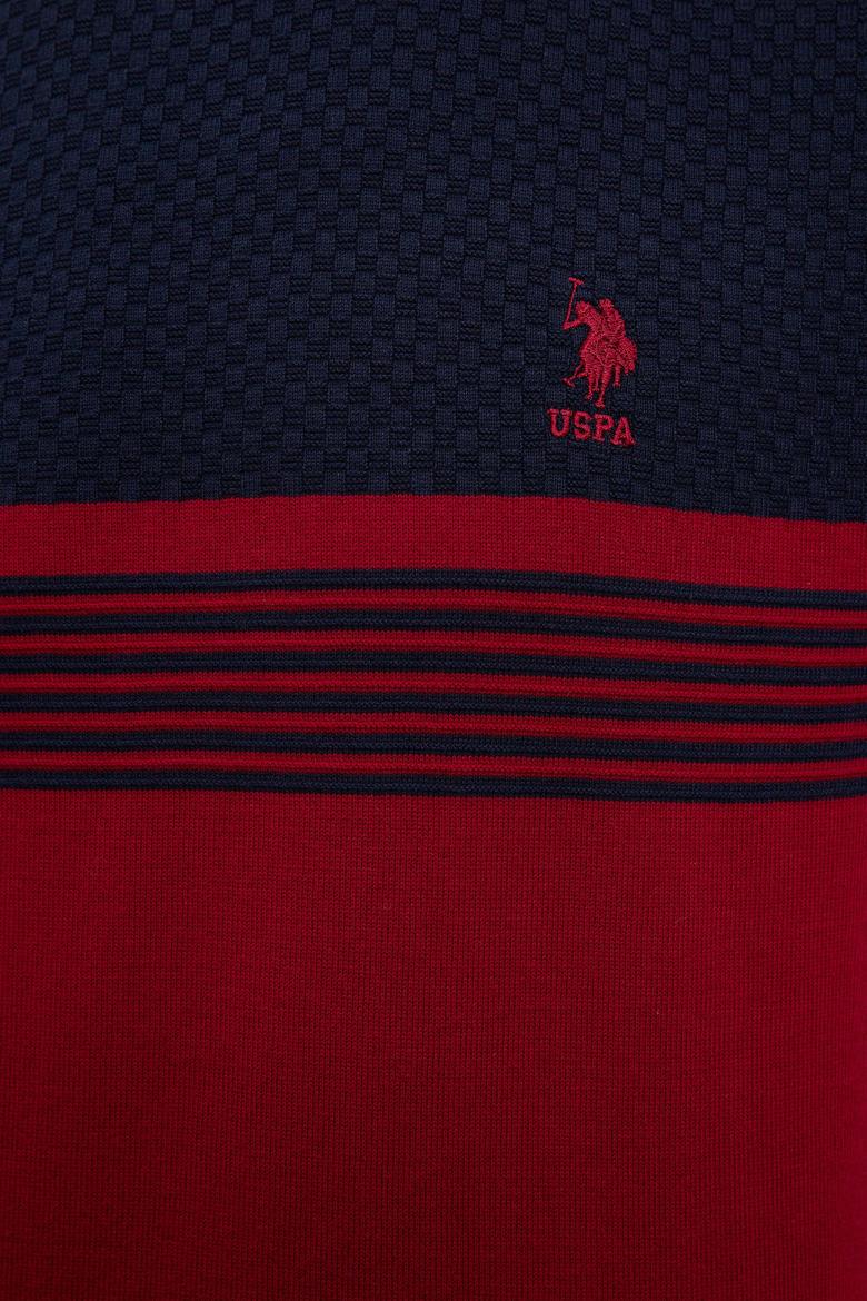 Erkek Bordo Bisiklet Yaka Triko Kazak - 50223948030