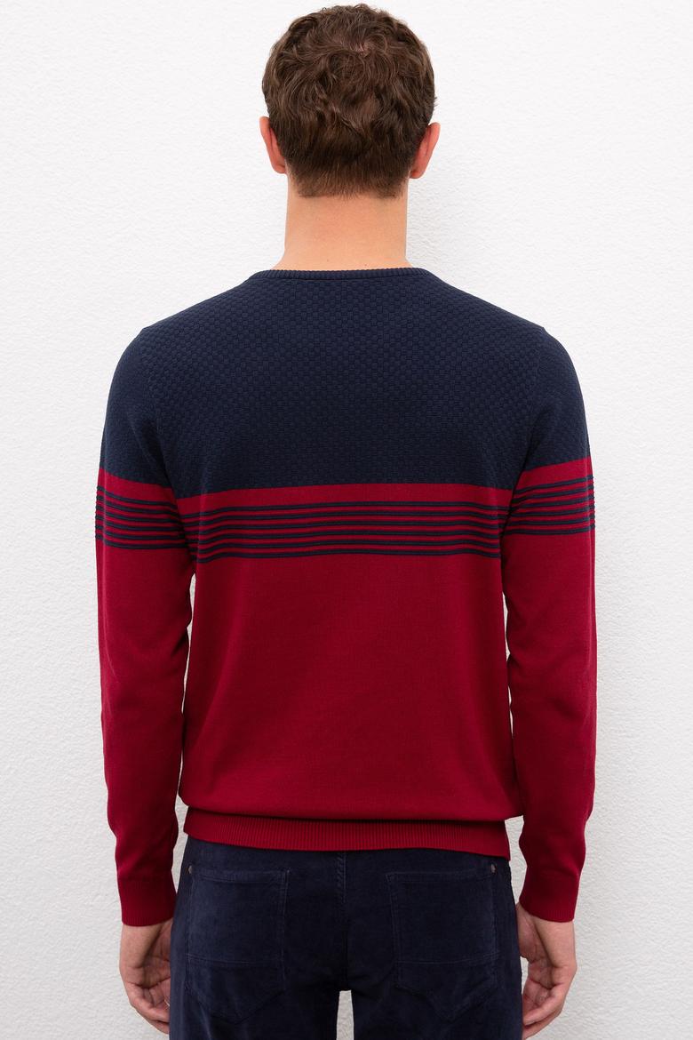 Erkek Bordo Bisiklet Yaka Triko Kazak - 50223948030