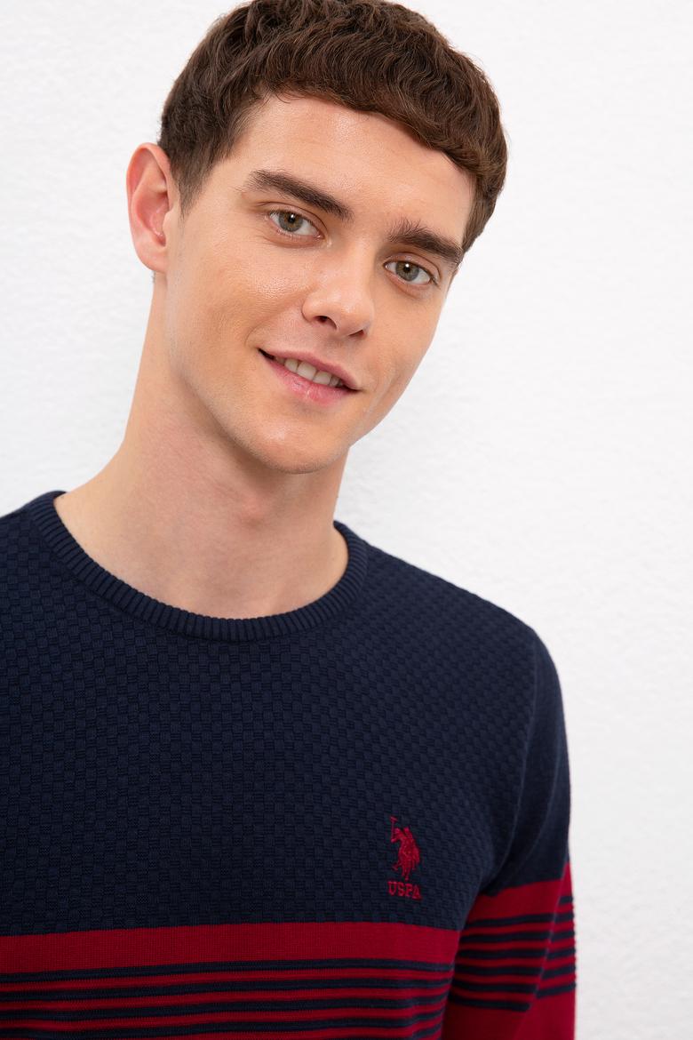 Erkek Bordo Bisiklet Yaka Triko Kazak - 50223948030