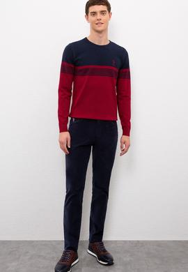 Erkek Bordo Bisiklet Yaka Triko Kazak - 50223948030