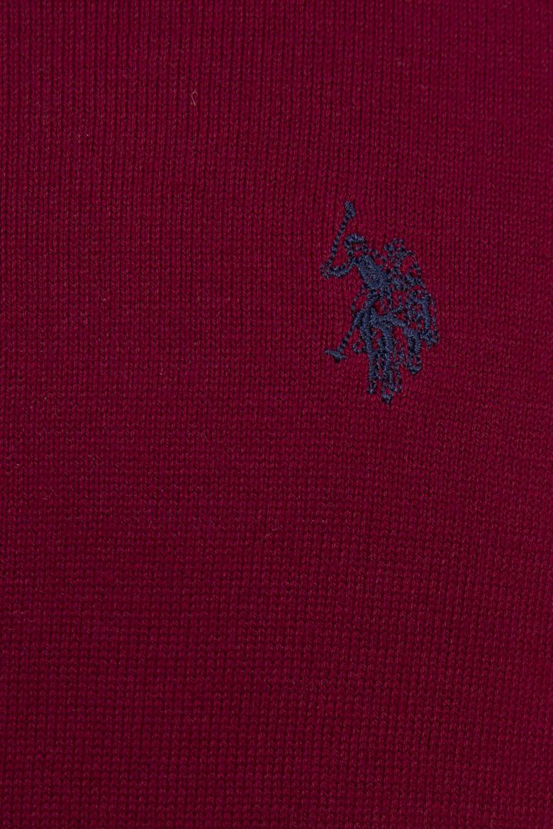 Erkek Bordo V-Yaka Triko Kazak Basic - 50224729062